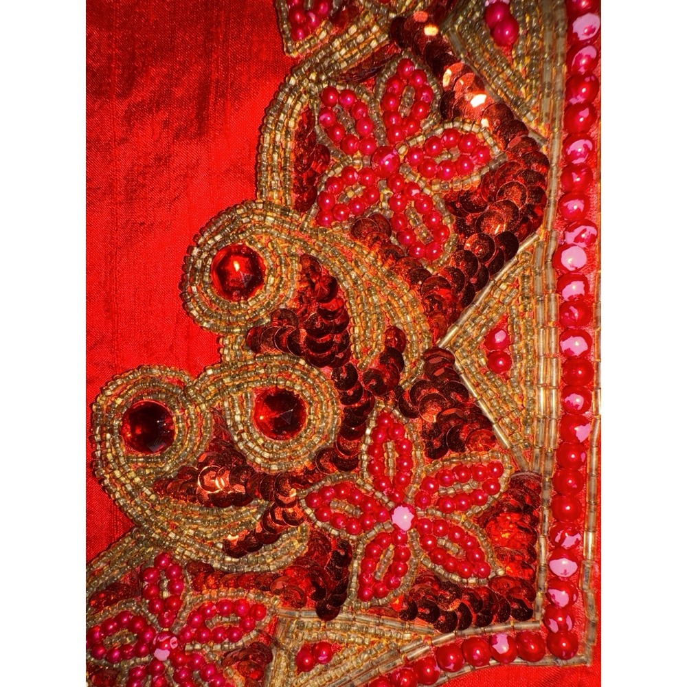 Hobby Horse Red Beaded Embellished Cropped Bolero‎ Women's Small - Picture 3 of 8